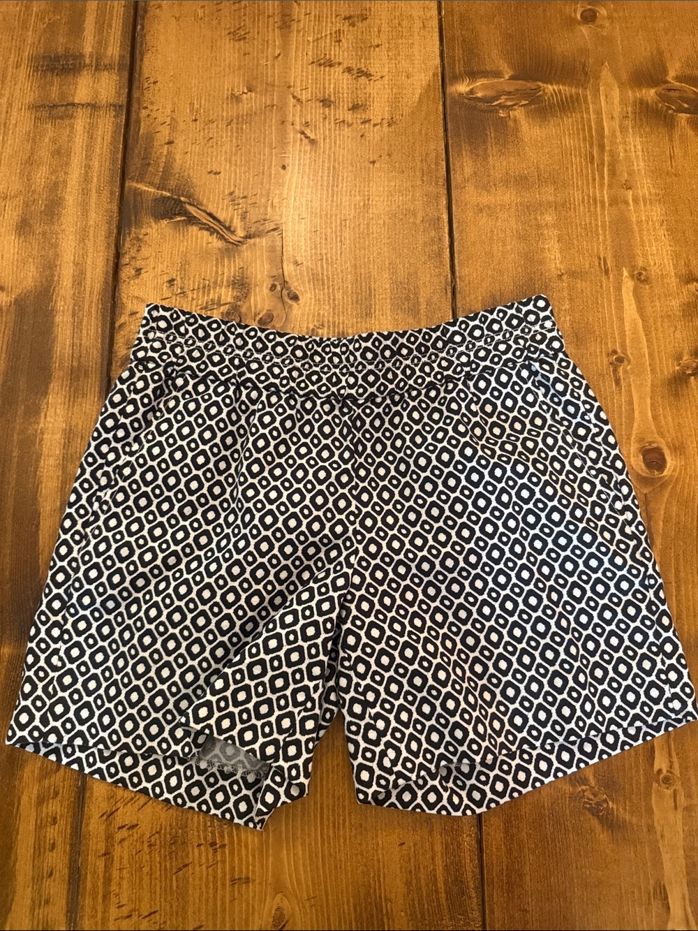J. Crew Black & White Geometric Bermuda Shorts